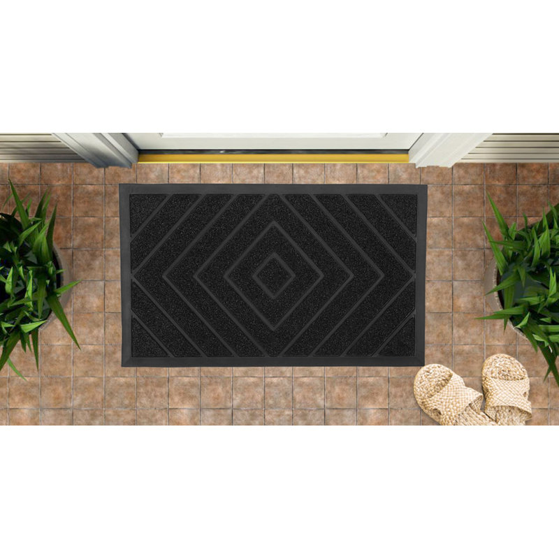 Non-Slip Doormat for Entry, 18" x 30", Waterproof, Mat, Black