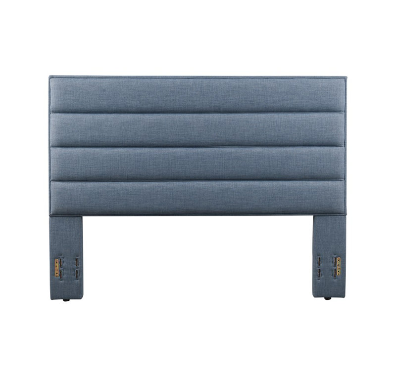 Tête de lit tapissier Penwell, Bleu, Double / Grand