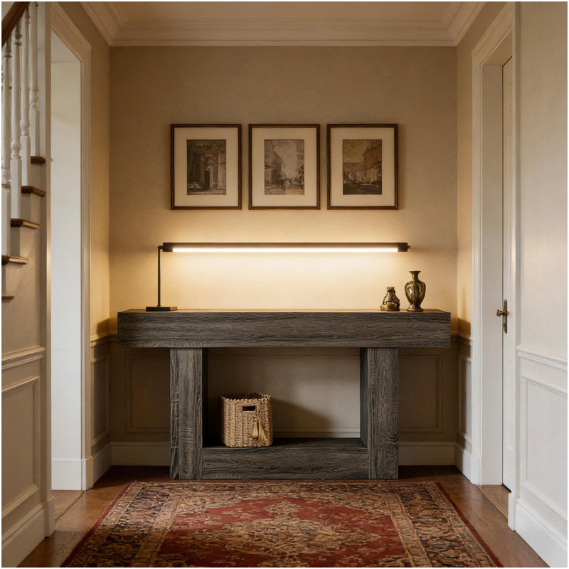 Table de canapé, console, table de vestibule, meuble télé, Gris foncé