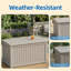 Boîte de rangement verrouillable en résine résistante à l'eau de 57,92 po l 230 gallons (brun clair / gris)-131093701-126754860