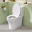 Toilette monobloc 19 po en céramique à double chasse avec siège confortable et hauteur d'assise conforme à l'ADA 19 po