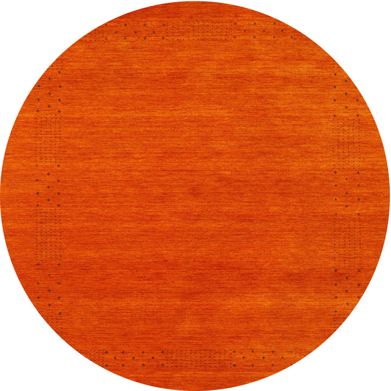 Tapis de zone rouge contemporaine, Rond 5 pi