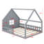 Lit maison avec fenêtre et clôture, DEL-2895453