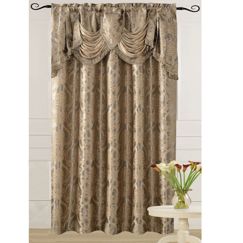 Paire de rideaux obscurcissant avec passe-tringle Luxury Ikat, Taupe clair