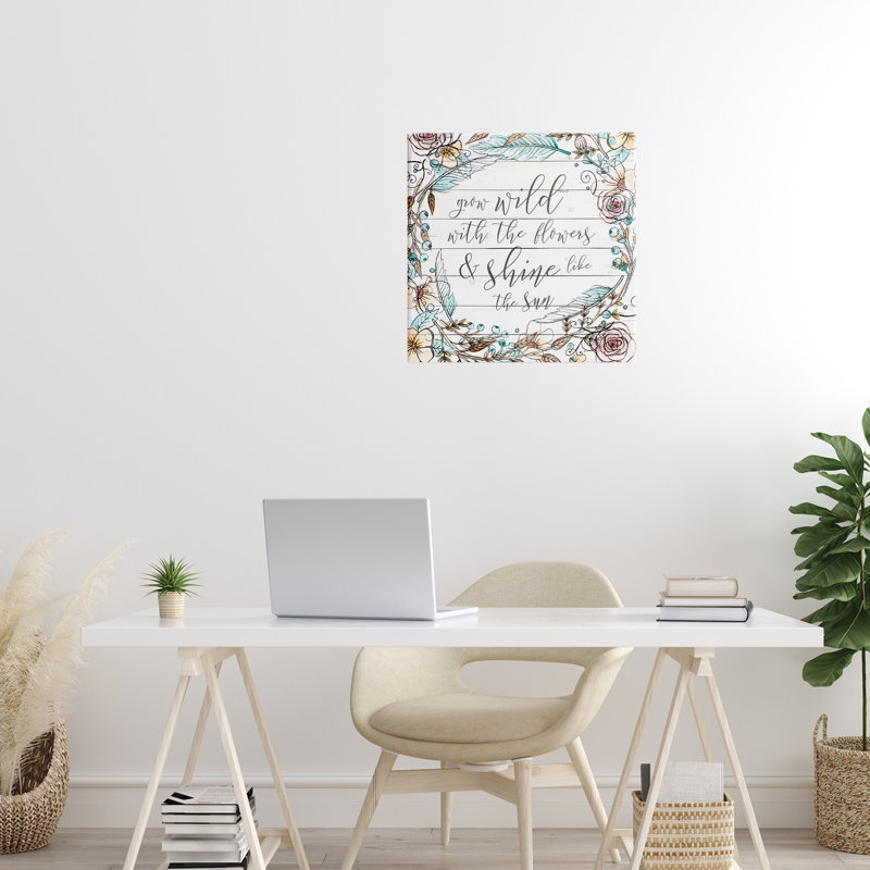 «Grow Wild With Flowers», conception par SD Graphics Studio, H 17 po x l 17 po
