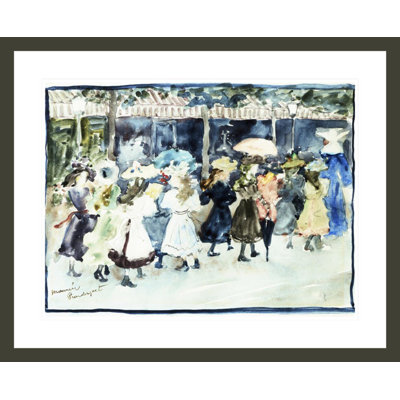 Aquarelle de filles marchant le long de la promenade par Maurice Brasil Prendergast