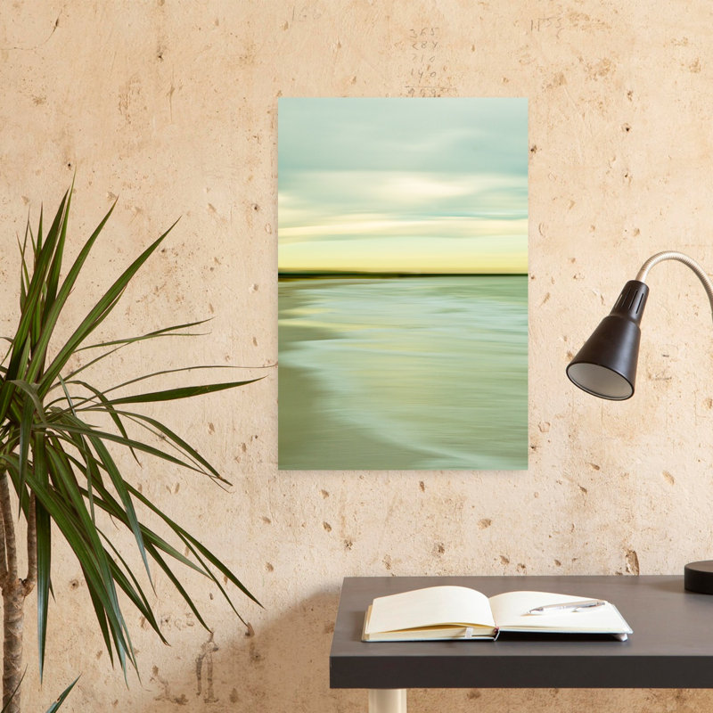 Art de paysage marin doux et paisible, H 24 po x l 16 po