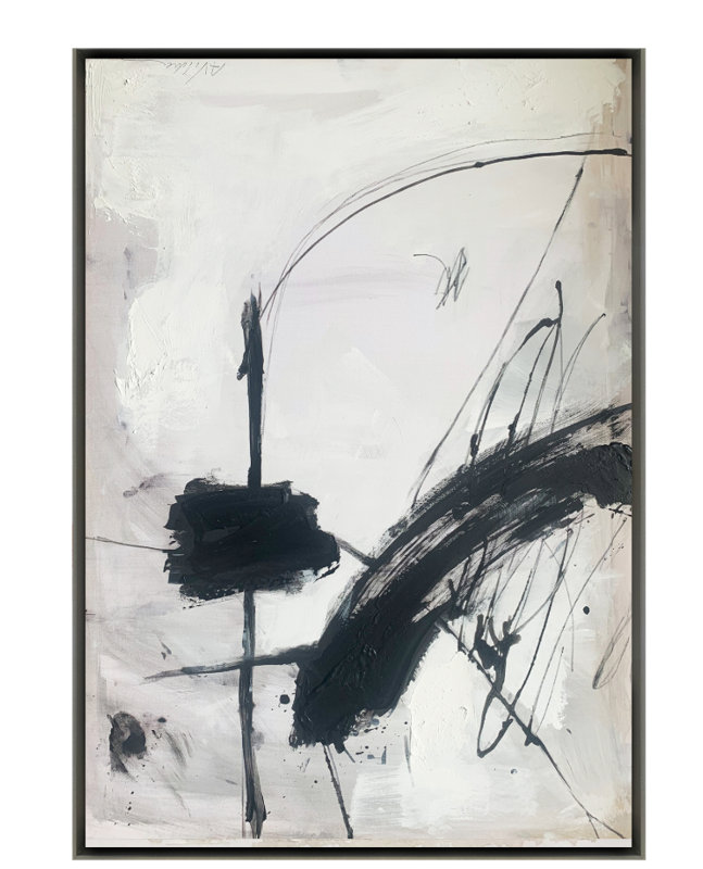 Velora Single Picture Frame Painting on Wood, 150 cm H x 90 cm W, Silver