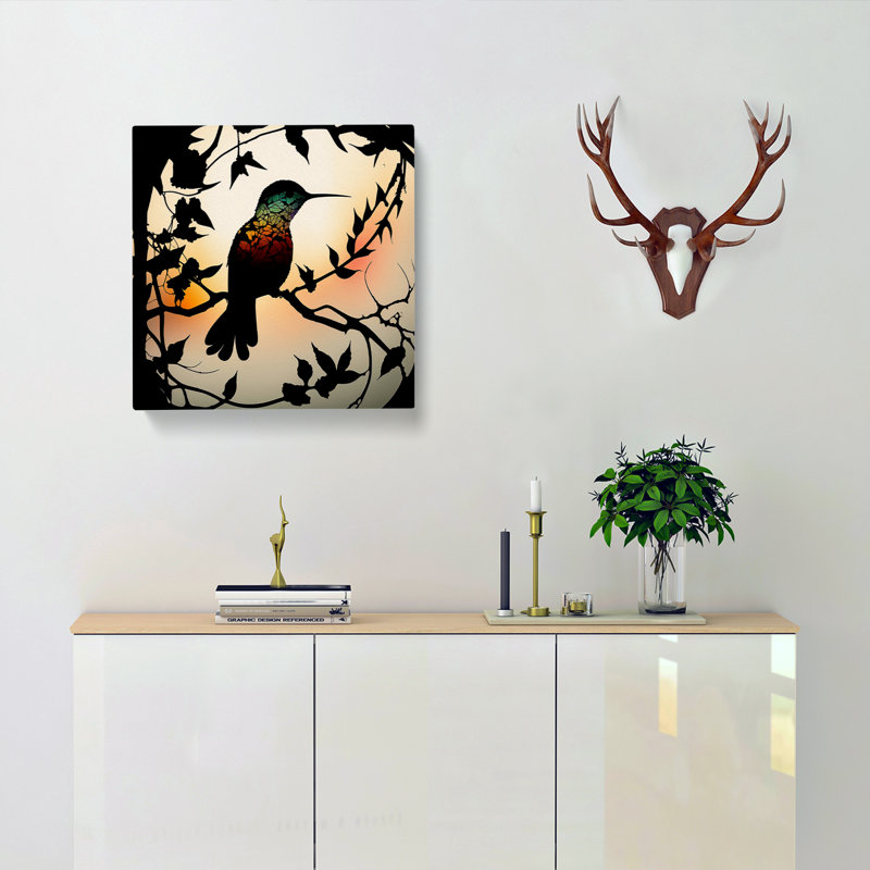 Hummingbird Silhouette - Wrapped Canvas, 50cm H x 50cm W x 3cm D