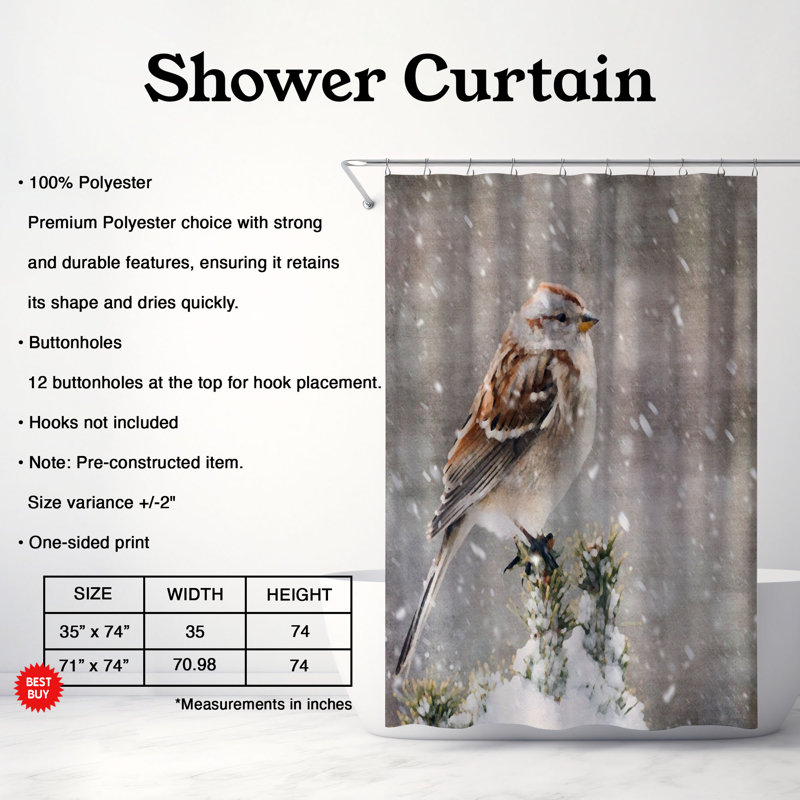 Rideau de douche Florika, H 74 po x l 71 po