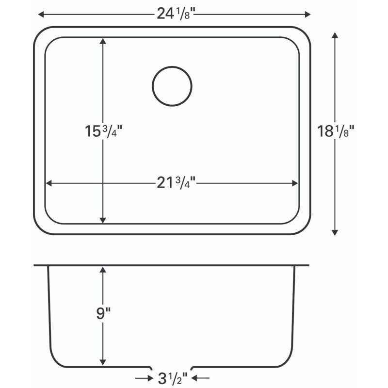 Ensemble d'évier de cuisine à simple cuve en acier inoxydable 24 1/8 po x 18 1/8 po Karran