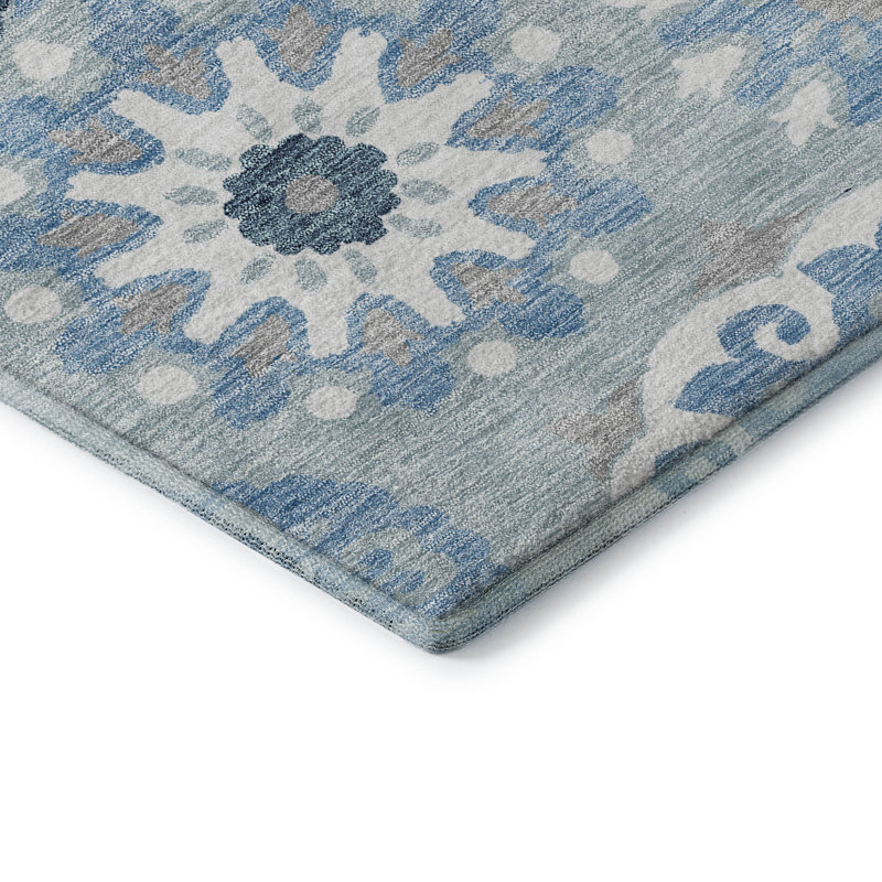 Premium Machine Washable Prisco Sky Rug, Runner 2'3" x 7'6"