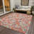 Machine Washable Indoor/Outdoor Christain ACN1328 Coral Rug-102631403