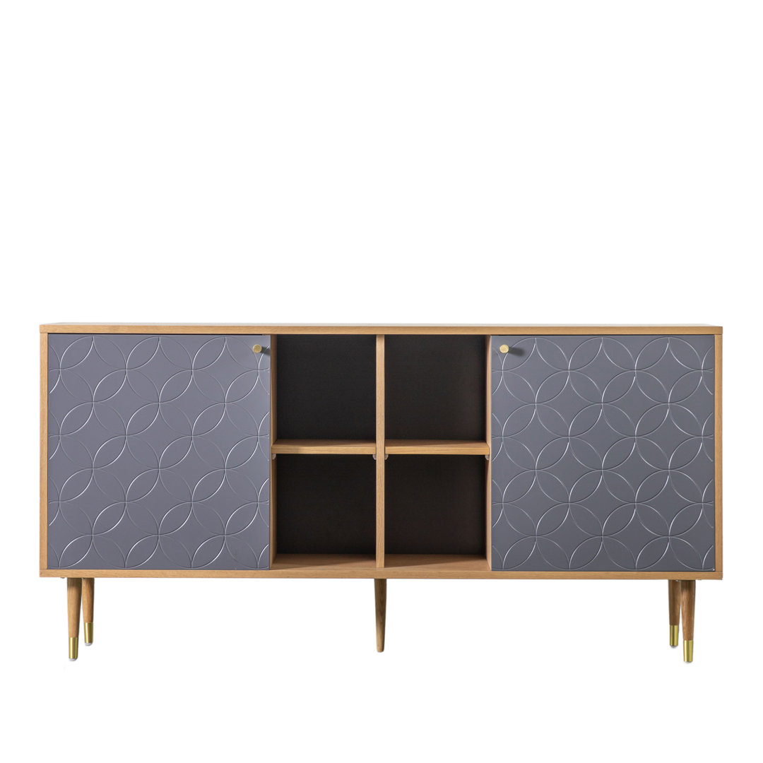 160 Cm Wide Oak Solid Wood Sideboard