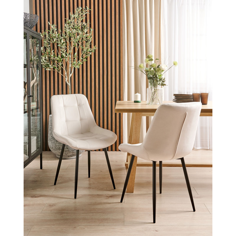 Abygale Tufted Upholstered Full Back Side Chair, White
