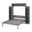 Lit escamotable double pleine grandeur avec tablettes et système d'éclairage à DEL-1025227464
