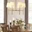 Lustre Mid-Century moderne en fer à DEL 6 lumières 27 po Cillian, laiton doré