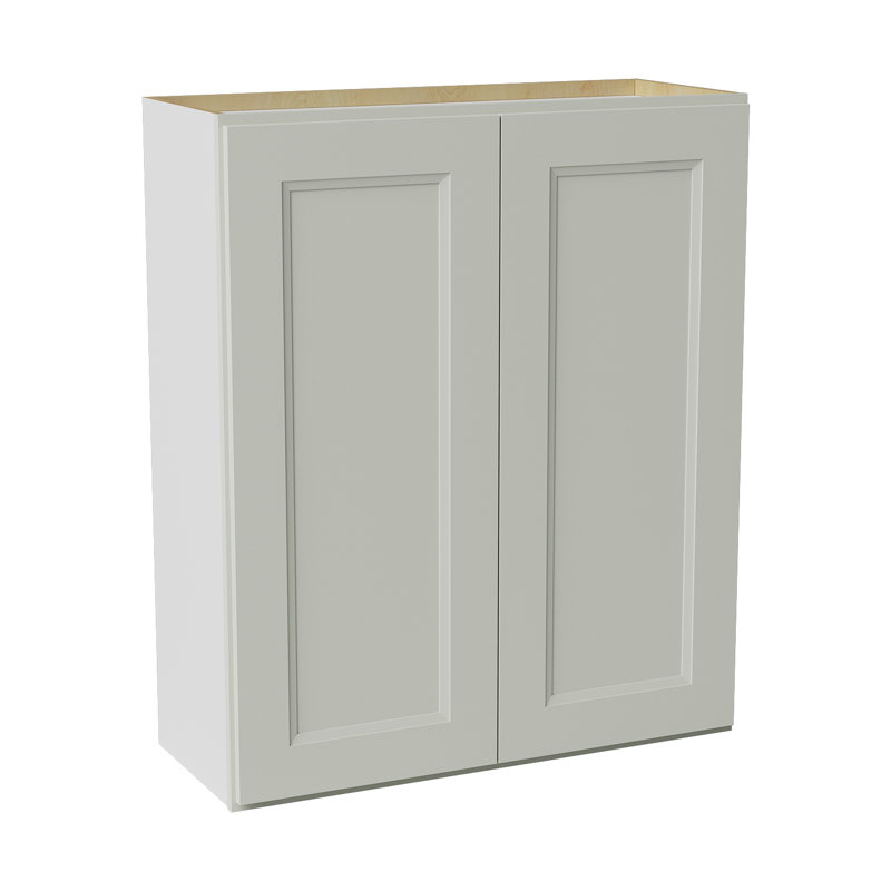 Armoire de cuisine en bois massif prête à assembler, H 36 po x l 30 po x P 12 po, Double shaker Laguna Grey