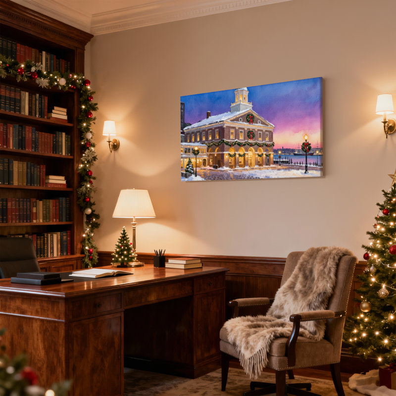 Ensemble de 3 décorations murales enneigées de Noël, H 24 po x l 36 po