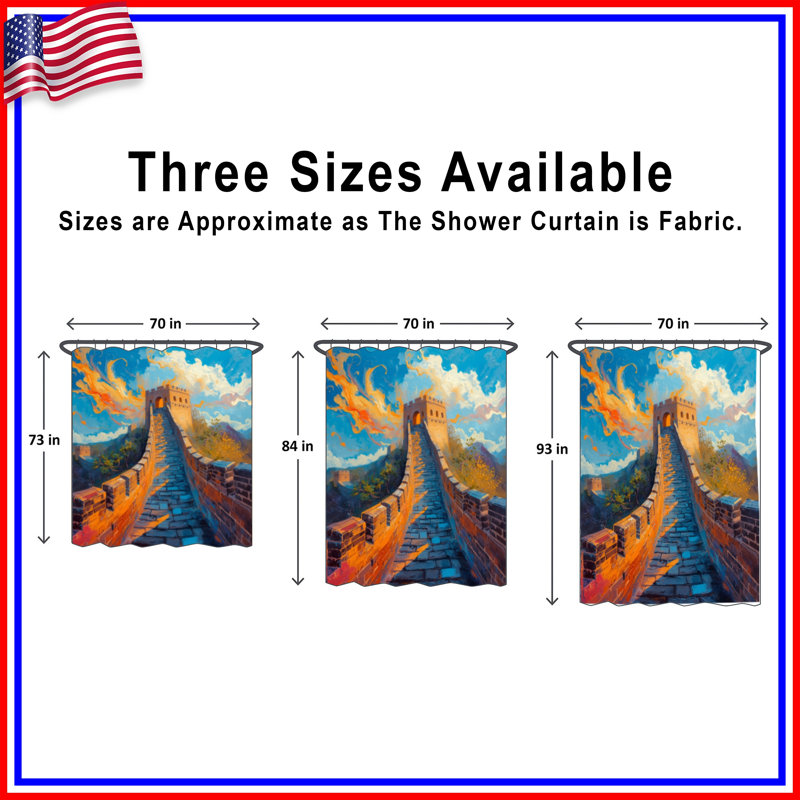 Rideaux de douche Great Wall of China, 70in W x 72in H