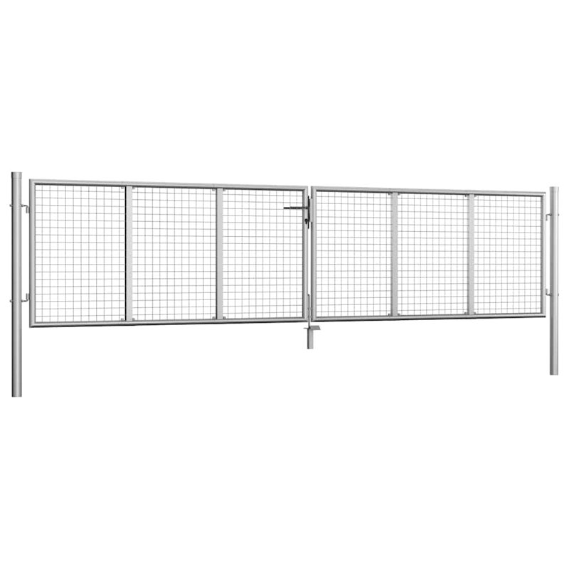 Barrière de jardin en acier vidaXL 157,5 x 29,5 po argent