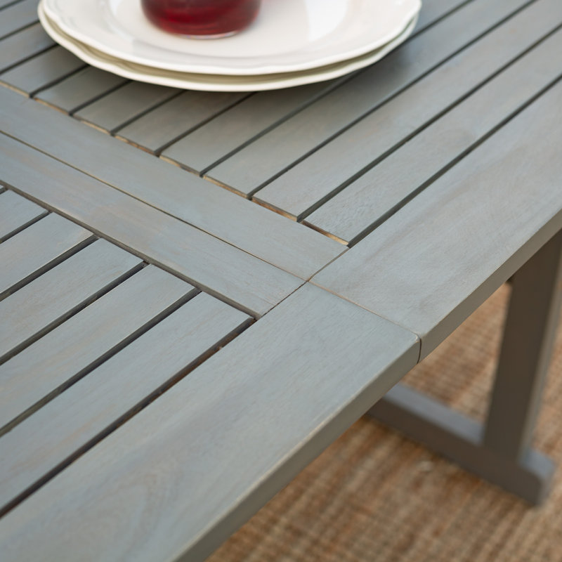 Alfonsi 4 - Person Acacia Wood Patio Dining Set with Rectangular Table, Gray Wash