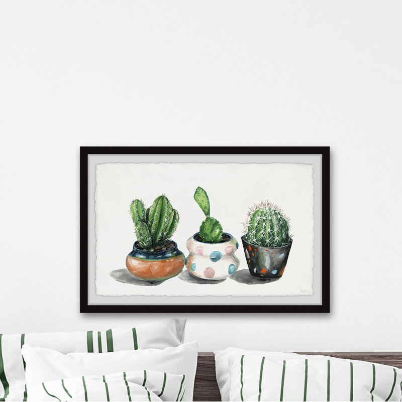 Party Pots Cactus by Parvez Taj - Single Picture Frame Painting, 61 cm H x 91 cm W