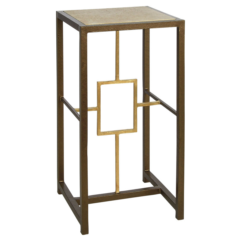 Fifth Square Pedestal Plant Stand, Lite Travertine