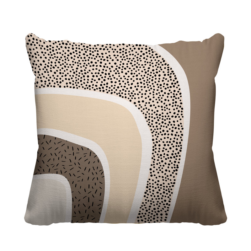 Coussin décoratif à motif abstrait, L 17 po x H 17 po, Beige
