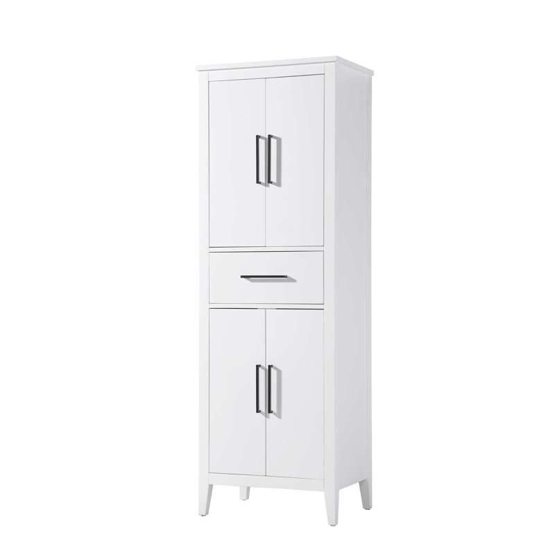 Armoire de rangement 24 po pour salle de bain blanche, Blanc, H 72 po x l 24 po x P 72 po