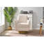Fauteuil demi-tonneau pivotant en coton et lin 360-549238080