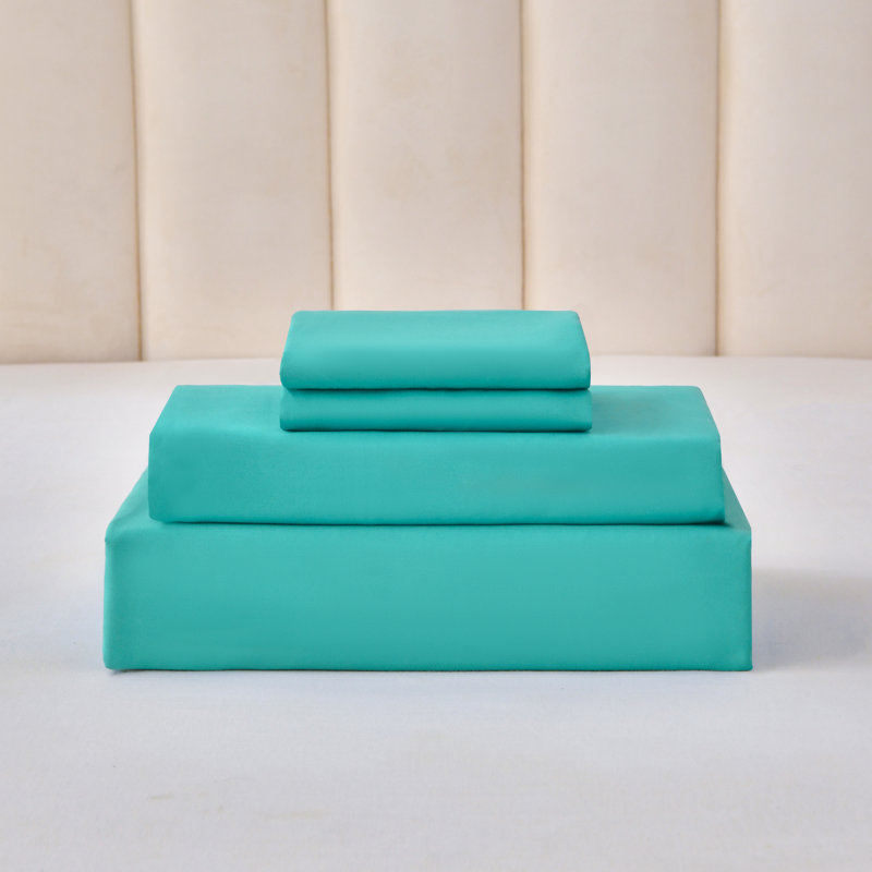 Solid Color 4-Piece Bed Sheet Set With Ultra-Fine Fiber Suitable For Family Bedrooms, Queen Sheet Set with 2 Pillowcases