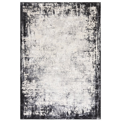 Abrienne Soft Shiny Border Black/Grey Rug