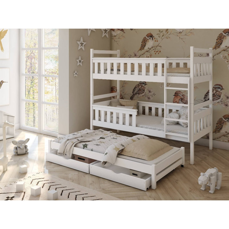 Ranchero Bunk Bed with Storage Included with Trundle Included, Grey