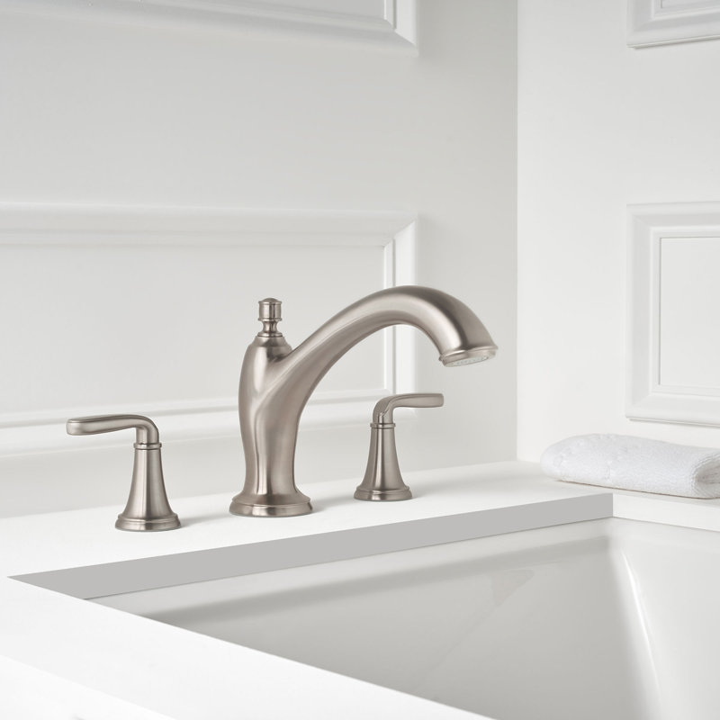 Brushed Nickel Double Handle Roman Tub Faucet