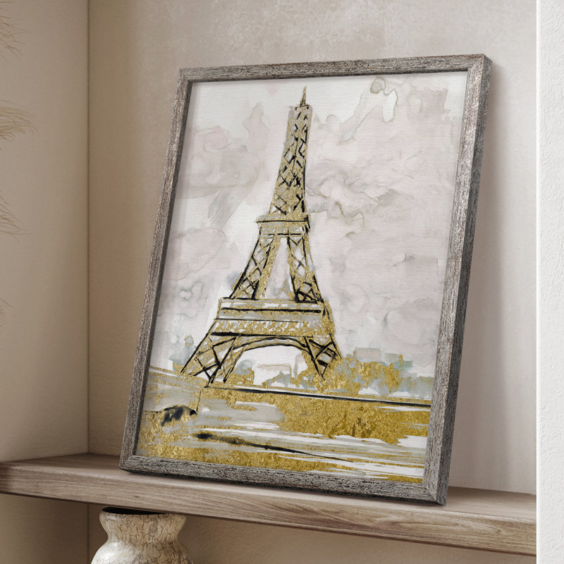 «Eiffel Tower Glitz», reproduction encadrée - bois massif, H 15 po x l 12 po