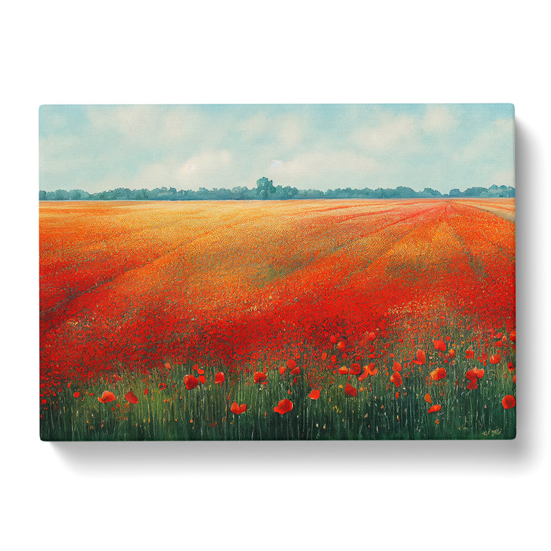 Watercolour Poppy Field Vol.6 - Wrapped Canvas, 35cm H x 50cm W x 3cm D