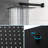 12 Inch Square Dual Shower Head Wall Mounted Matte Black System, - Scald Balanced, 360 Adjustable Rainfall Shower, Handheld For Custom Use With Balanced Valve, Experience, Rotation, And Adaptable