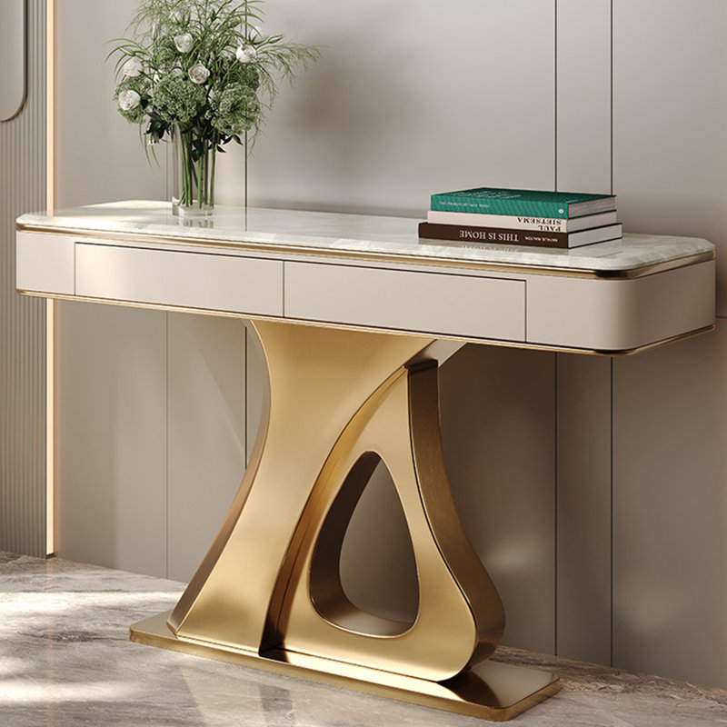 Console Nordic Light Luxury, 33,5 po H x 47,2 po l x 13,8 po P, Doré