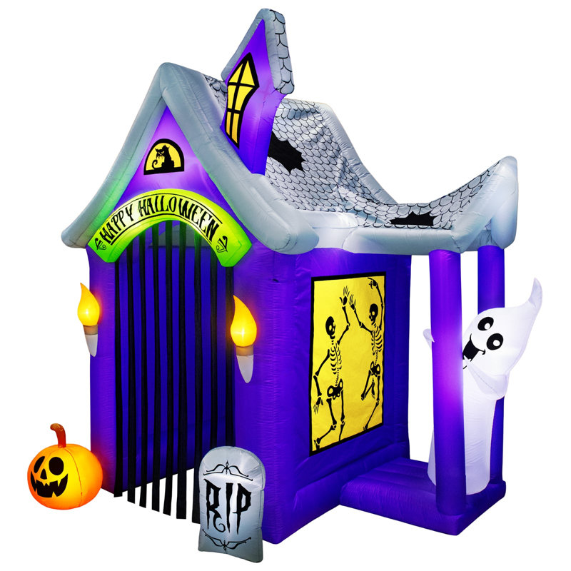 Décoration gonflable d'Halloween Airflowz : arche et tunnel lumineux sur le thème de la maison hantée, autogonflante, à partir de 14 ans.