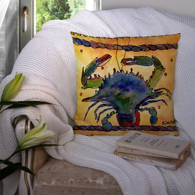 Coussin intérieur/extérieur bleu/beige crab