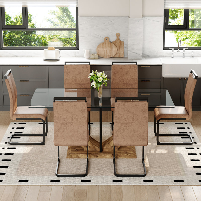 Glass Dining Table Set, 7