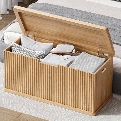 Coffre de rangement cannelé 37,4 po