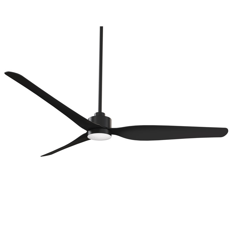 Norwynd 72" 5CCT LED Smart Coastal Rated Indoor/Outdoor Ceiling Fan, Coal, Black