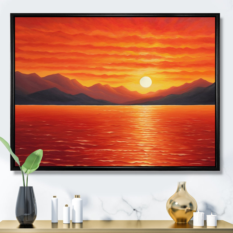 Orange jaune doré, coucher de soleil II - lever de soleil, impression d'art mural, H 24 po x l 32 po x P 1 po