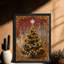 Arbre de Noël noir rétro, art mural, impressions de style rétro-575321793