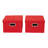 Storage Bin Set with Lids with Textured Linen Look Fabric, Chromed Grommet Handles-854629175