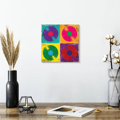 Bonbons disques vinyles sur toile