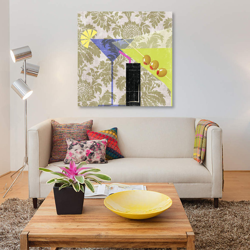 «Cocktail I», impression sur toile, H 26 po x l 26 po x P 1,5 po, Toile tendue, Pas de tapis