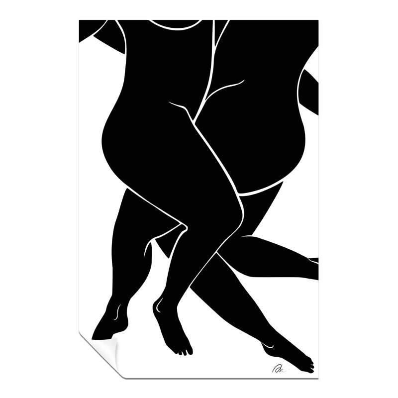 Lovers Illustration - No Frame Print, 61cm H x 91cm W x 0.5cm D